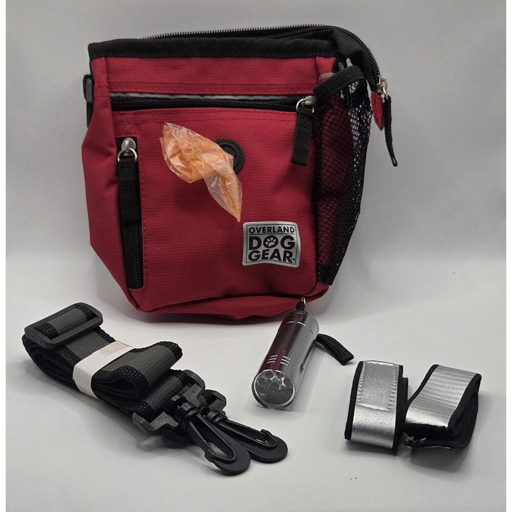 Overland (Mobile) Dog Gear Day Night Reflective Dog Walking Bag Red Crossbody